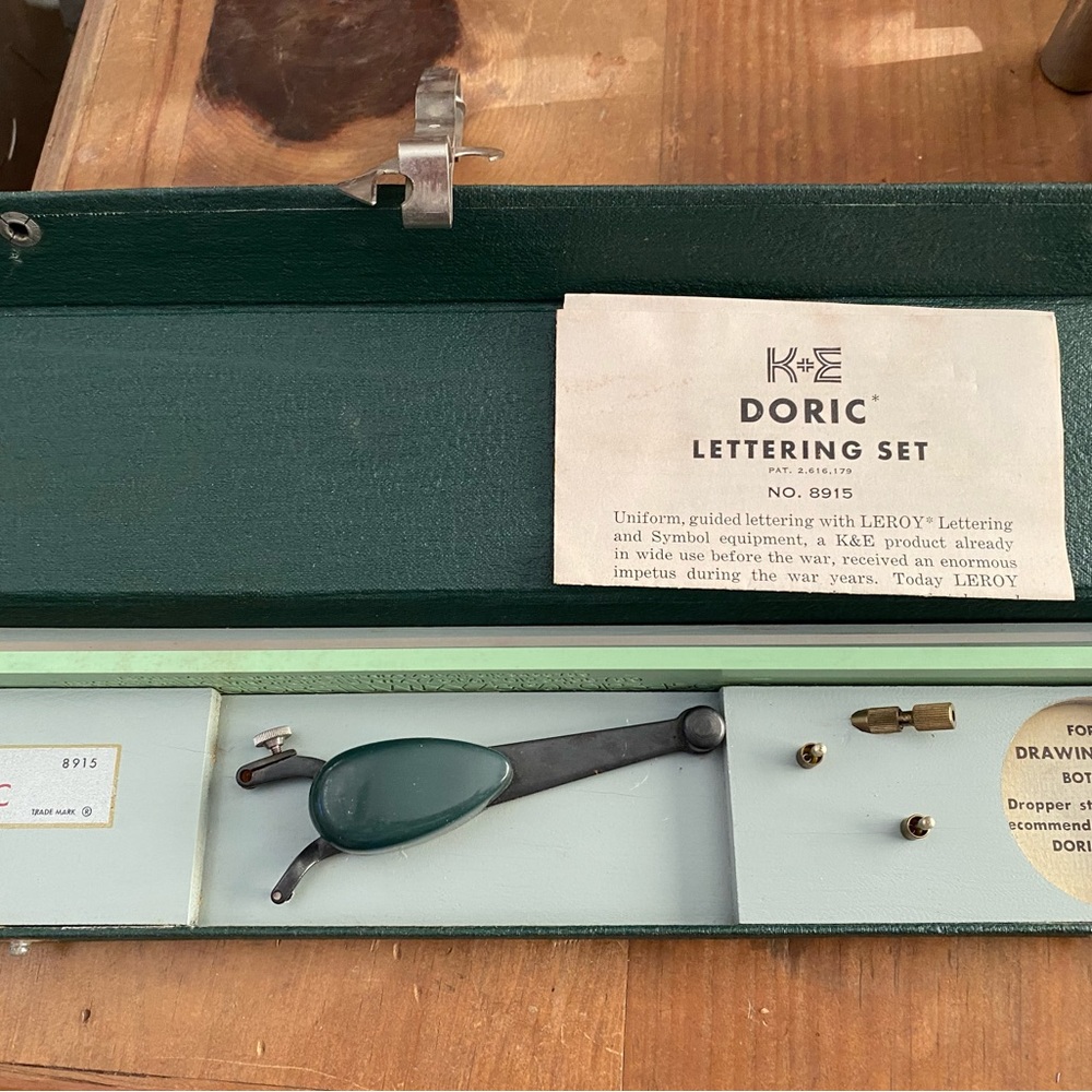 VINTAGE KEUFFEL & ESSER K&E DORIC 8915 KIT - DRAWING LETTERING KIT
